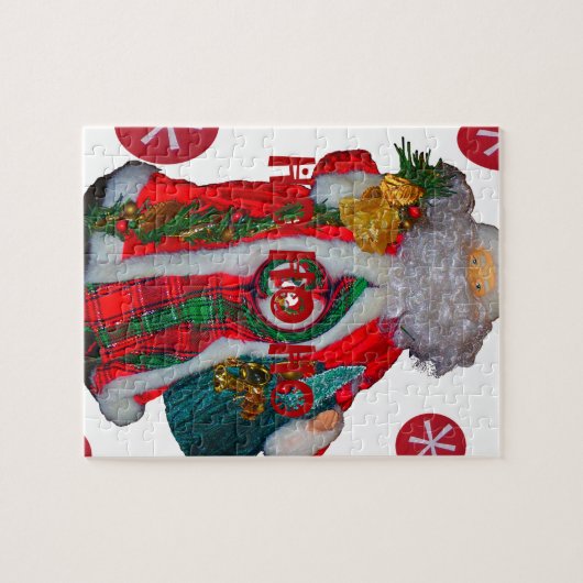 ハッピーサンタホホホーグリーティンググラフィック文字アートデシ ジグソーパズル (横)