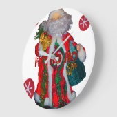 ハッピーサンタホホーグリーティングズグラフィック文字アートデシ ラージ壁時計 (傾斜)