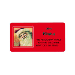 ハッピーサンタメリークリスマスホリデーレッド ラベル
