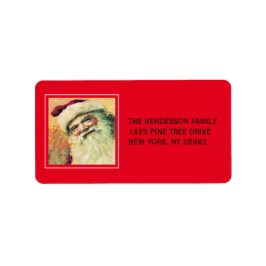 ハッピーサンタメリークリスマスホリデーレッド ラベル