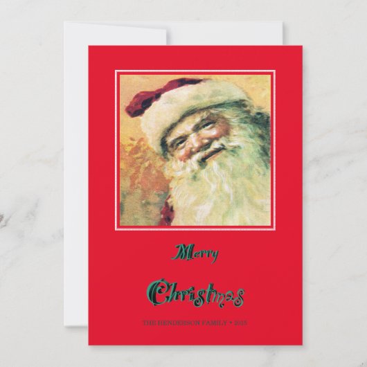 ハッピーサンタメリークリスマスホリデー – 赤 シーズンカード (正面)
