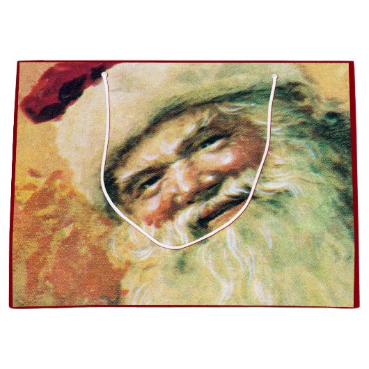 ハッピーサンタメリークリスマスヴィンテージ ラージペーパーバッグ (正面)