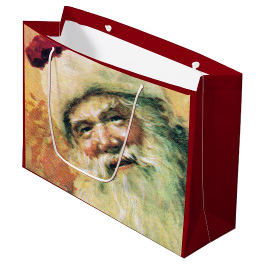 ハッピーサンタメリークリスマスヴィンテージ ラージペーパーバッグ (正面アングル)