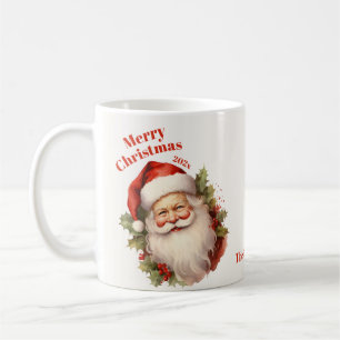 ハッピーサンタヴィンテージクリスマス コーヒーマグカップ