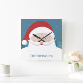 ハッピーサンタ名前をカスタムするウォールクロック スクエア壁時計 (ホーム)