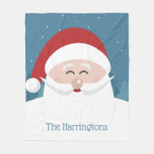 ハッピーサンタ名前をカスタムするフリースブランケット フリースブランケット (正面)