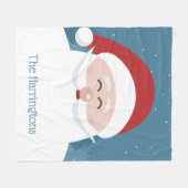 ハッピーサンタ名前をカスタムするフリースブランケット フリースブランケット (正面(横))