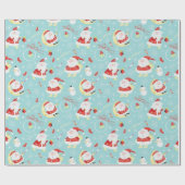 ハッピーサンタ霜の降りたン ラッピングペーパー (フラット)