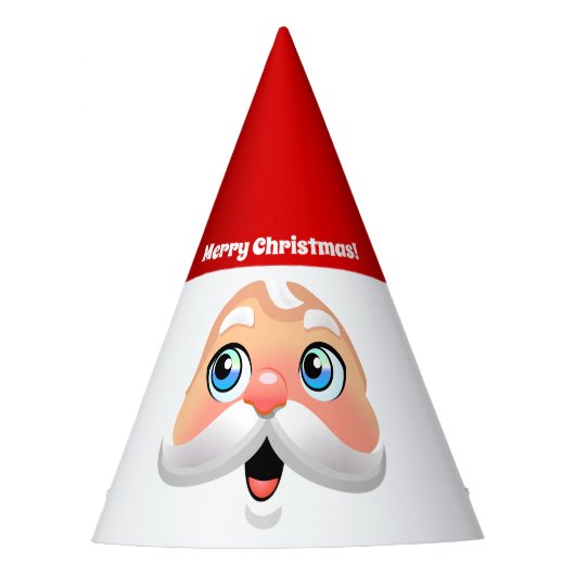 ハッピーサンタ顔 パーティーハット (正面)