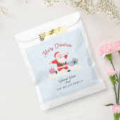 ハッピーサンタ、ライトブルーのクリスマス フェイバーバッグ (封をした状態)