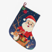 ハッピーサンタ ラージクリスマスストッキング (正面 (吊り時))