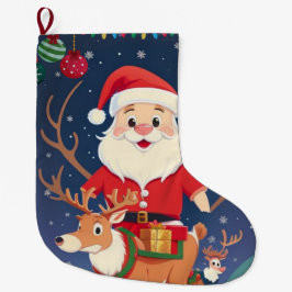 ハッピーサンタ ラージクリスマスストッキング