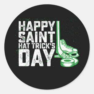 ハッピーサンハットトリックズデイアイスホッケーSt patricks ラウンドシール