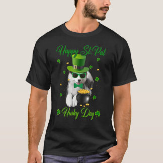 ハッピーサンパットハスキーデイドッグサンパトリックの日 Tシャツ