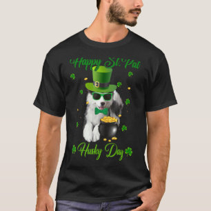 ハッピーサンパットハスキーデイドッグサンパトリックの日 Tシャツ