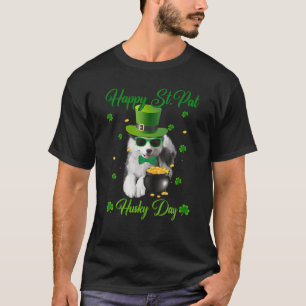 ハッピーサンパットハスキーデイドッグサンパトリックの日 Tシャツ