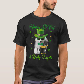 ハッピーサンパットハスキーデイドッグサンパトリックの日 Tシャツ