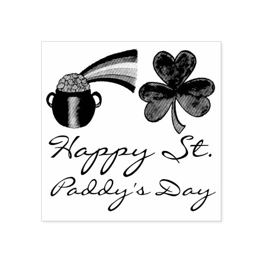 ハッピーサンパディの日シャムロックのレインボースタンプ ラバースタンプ (インプリント)