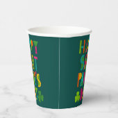 ハッピーサンパディーズデイブライトモダンレタリング 紙コップ (右)