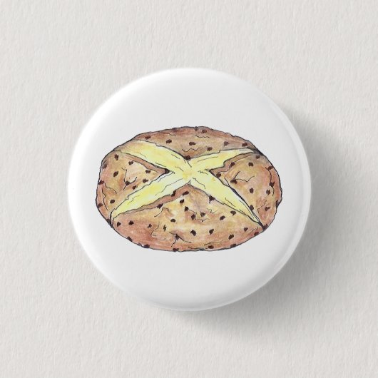 ハッピーサンパトリックの日アイリッシュソーダブレッドローフ 缶バッジ (正面)