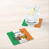 ハッピーサンパトリックの日アイリッシュ素晴らしビールスラインテ! スクエアペーパーコースター (インサイチュ)