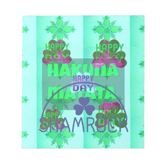ハッピーサンパトリックの日ハクナマタアートプリント ノートパッド (正面)
