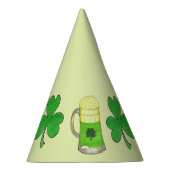 ハッピーサンパトリックの日ビールグリーンシャムロック パーティーハット (右)