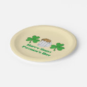 ハッピーサンパトリックの日ビールグリーンシャムロック ペーパープレート (アングル)