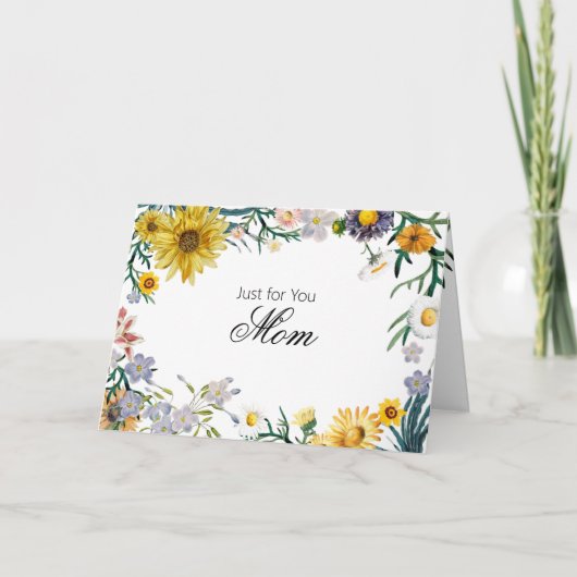 ハッピーサンフラワーと春フローラ カード (正面)