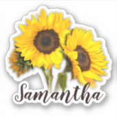 ハッピーサンフラワーネーム シール (正面)