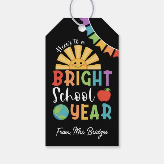 ハッピーサンブライトスクールイヤー先生 ギフトタグ (正面)