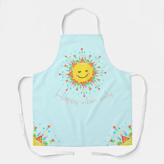 ハッピーサンライトブルー エプロン (正面)