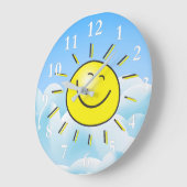 ハッピーサンラウンドウォールクロック ラージ壁時計 (傾斜)