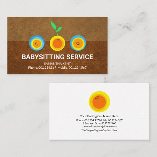 ハッピーサン苗木ブラウンアースシッターグランジ 名刺 (正面/裏面)