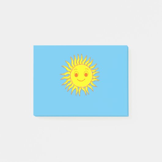 ハッピーサン顔スケッチ ポストイット (正面)