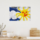 ハッピーサン顔笑顔 ポスター (キッチン)