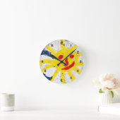 ハッピーサン顔笑顔 ラウンド壁時計 (ホーム)