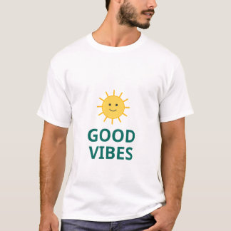 ハッピーサン・グッドバイブスTシャツ | 楽しい夏と太陽の光 Tシャツ