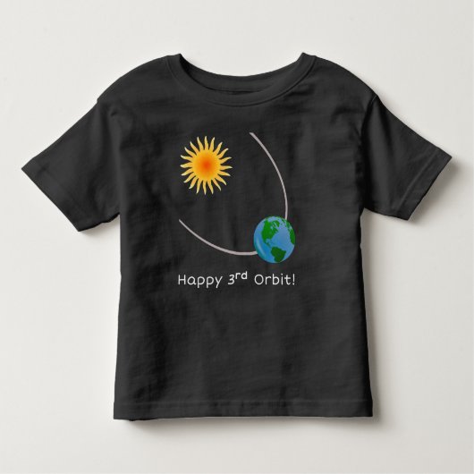 ハッピーサードオービット宇宙誕生日シャツ トドラーTシャツ (正面)