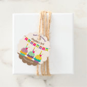 ハッピーサードバースデーチャイルドカップケーキカラフルバンティング フェイバータグ (インサイチュ)