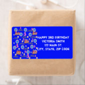 ハッピーサードバースデー住所 シールブルー ラベル (インサイチュ)