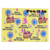 ハッピーサードバースデー抱き枕#3ライトイエロー ラージペーパーバッグ (裏面)