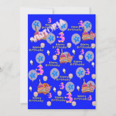 ハッピーサードバースデー招待状誕生日#3 招待状 (正面)