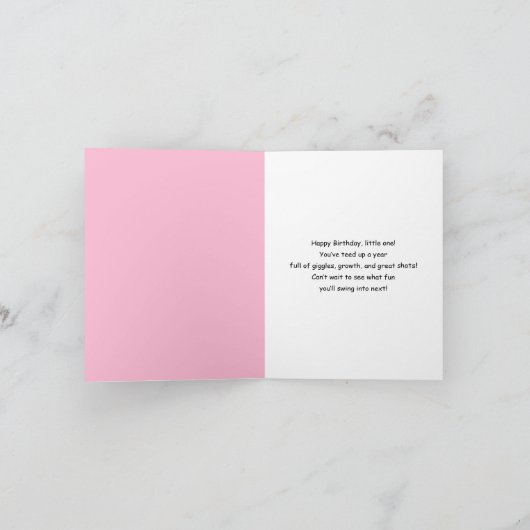 ハッピーサードバースデー水玉模様ピンクゴルフカガーリーード カード (内部)