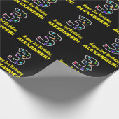 ハッピーサードバースデー,おもしろいスカラフルターズ模様3 ラッピングペーパー (角)