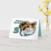 ハッピーサード誕生日カリコキャットカード カード (黄色い花)