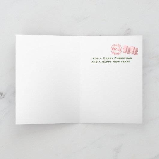 ハッピーサーファーレトロクリスマスカード シーズンカード (内部)