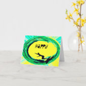 ハッピーサーファー誕生日 カード (黄色い花)