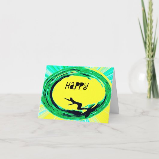 ハッピーサーファー誕生日 カード (正面)