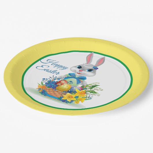 ハッピーザイースターバニー ペーパープレート (アングル)